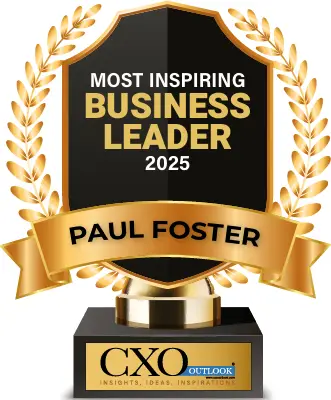 CXO Outlook Most Inspiring Business Leader 2025 award badge for Paul Foster