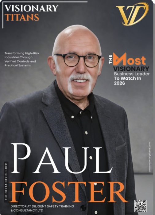 Visionary Titans magazine cover featuring Paul Foster